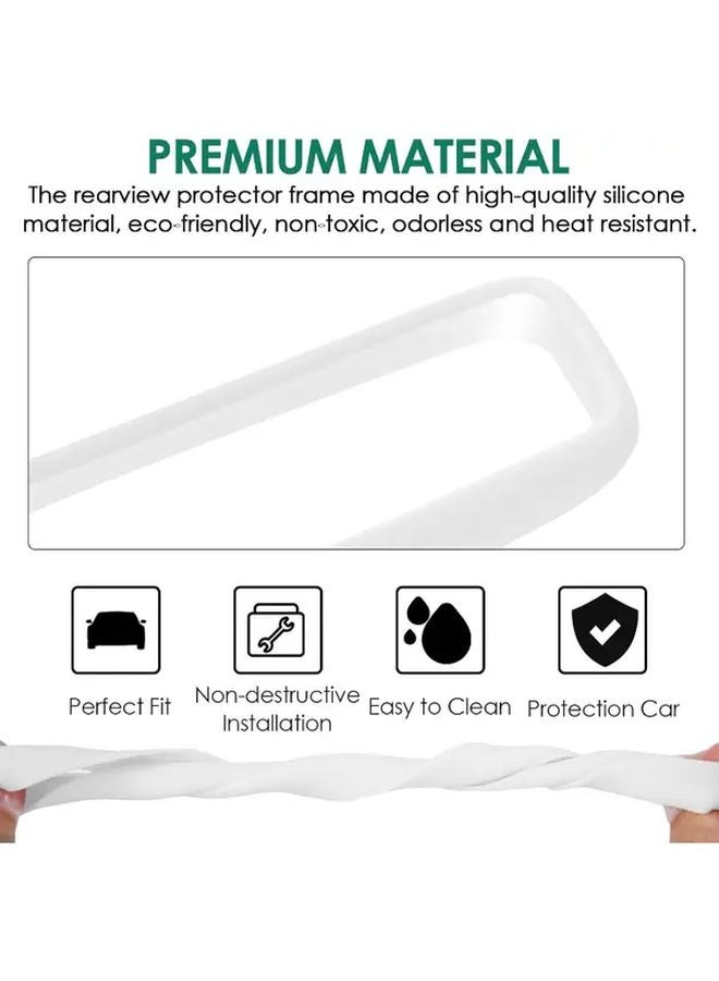 White Rear View Mirror Protector Frame And Center Console Cover For Tesla Model 3 Y - Image 5